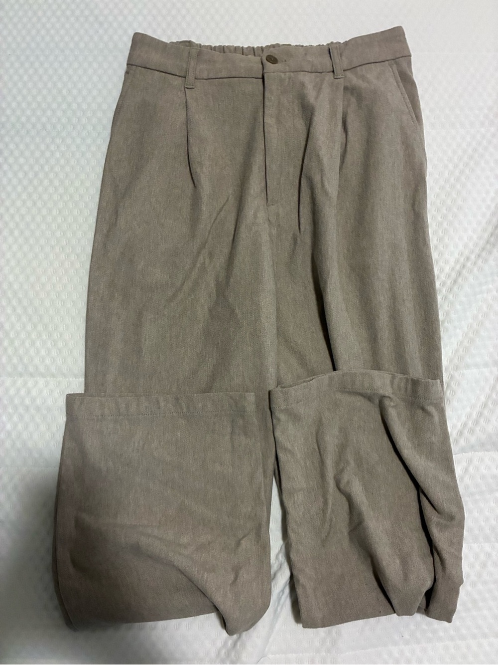 Muji Men's Corduroy Pleated Pants in Taupe